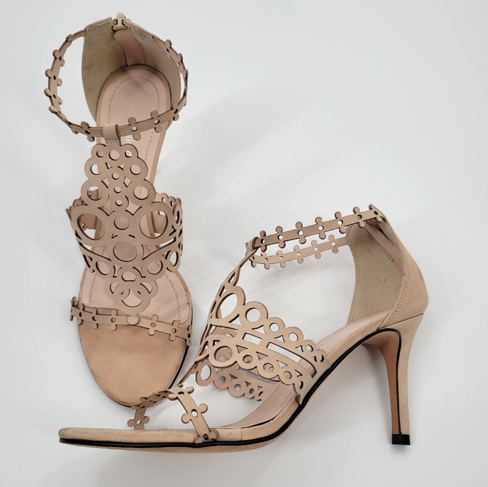 Klub Nico Laser Cutout Nubuck Leather Heels Pumps 7